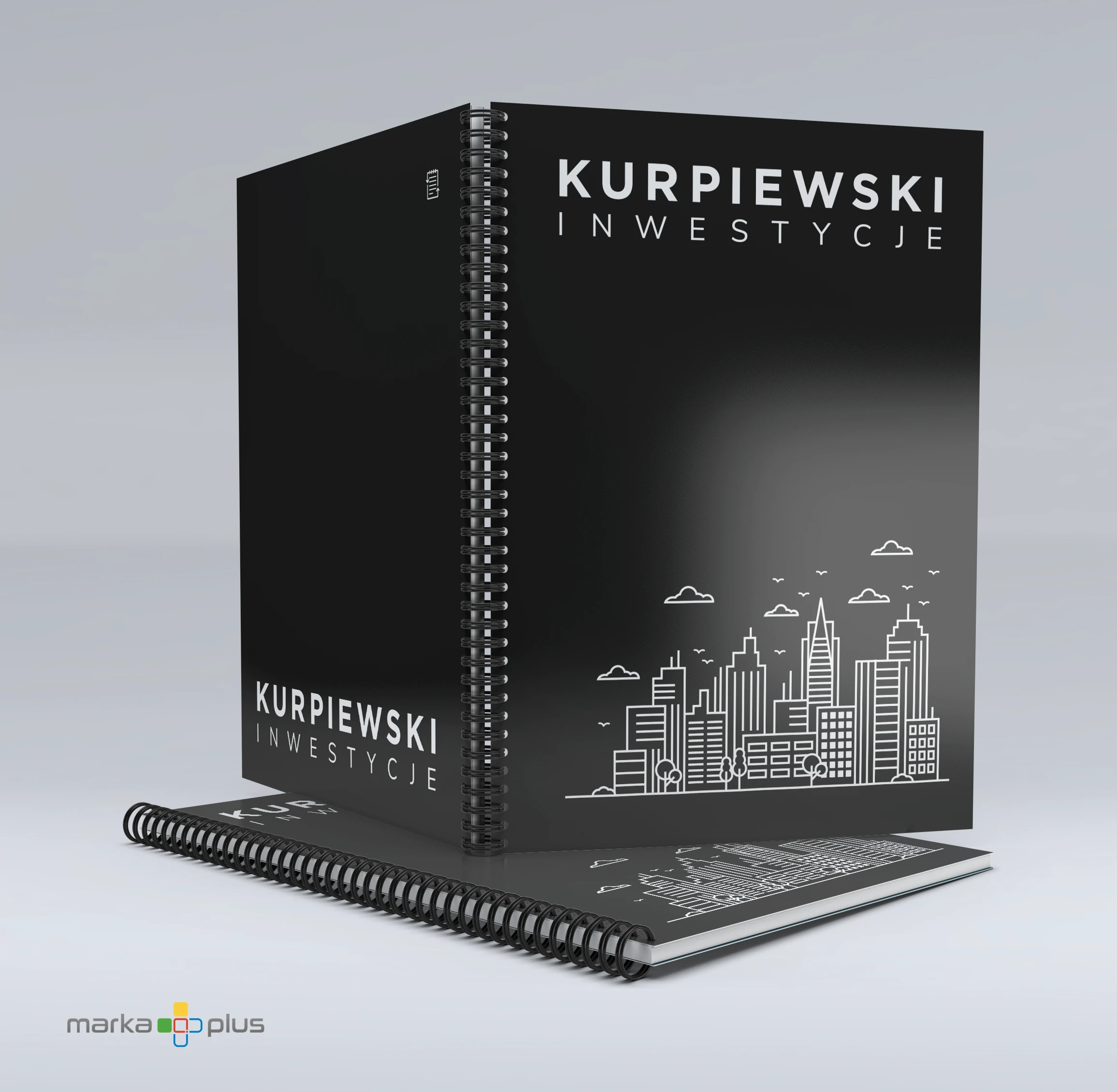 Wizualizacja notesów spiralowanych Kurpiewski Inwestycje