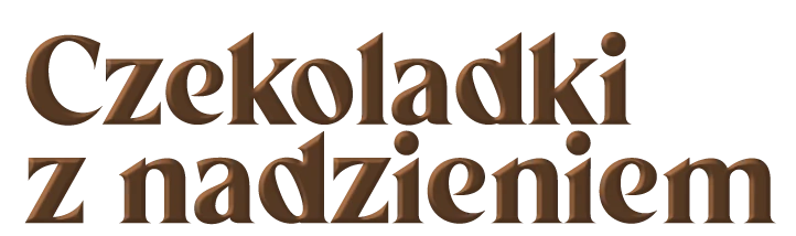 napis: Czekoladki z nadzieniem