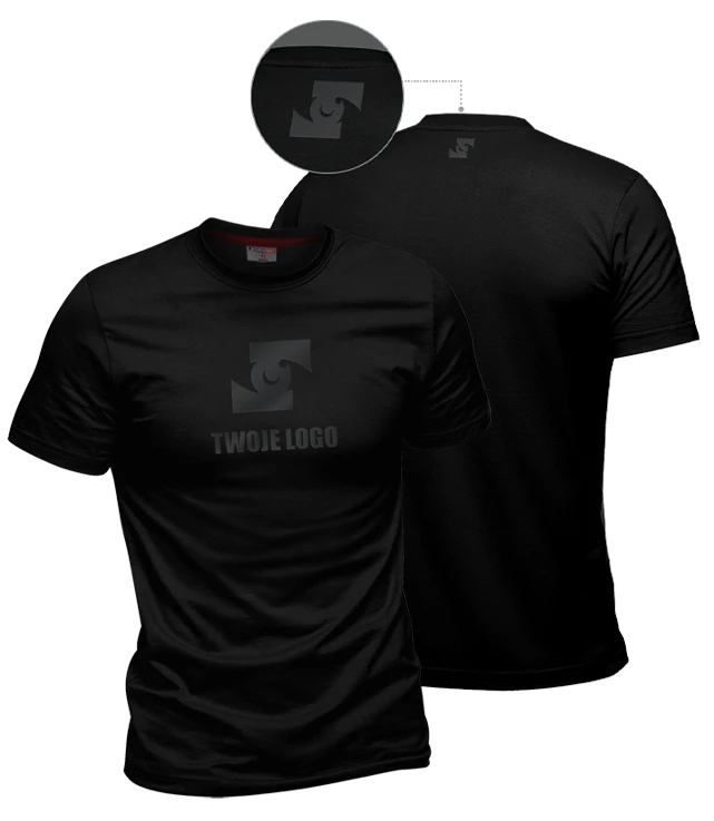 t-shirt reklamowy z czarnym nadrukiem