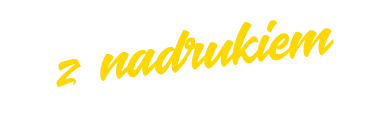 napis: z nadrukiem