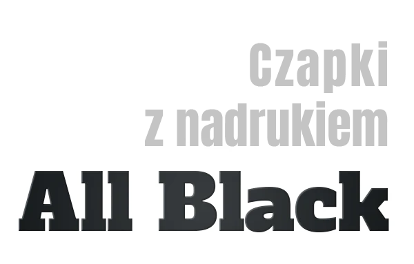 napis: Czapki z nadrukiem All Black