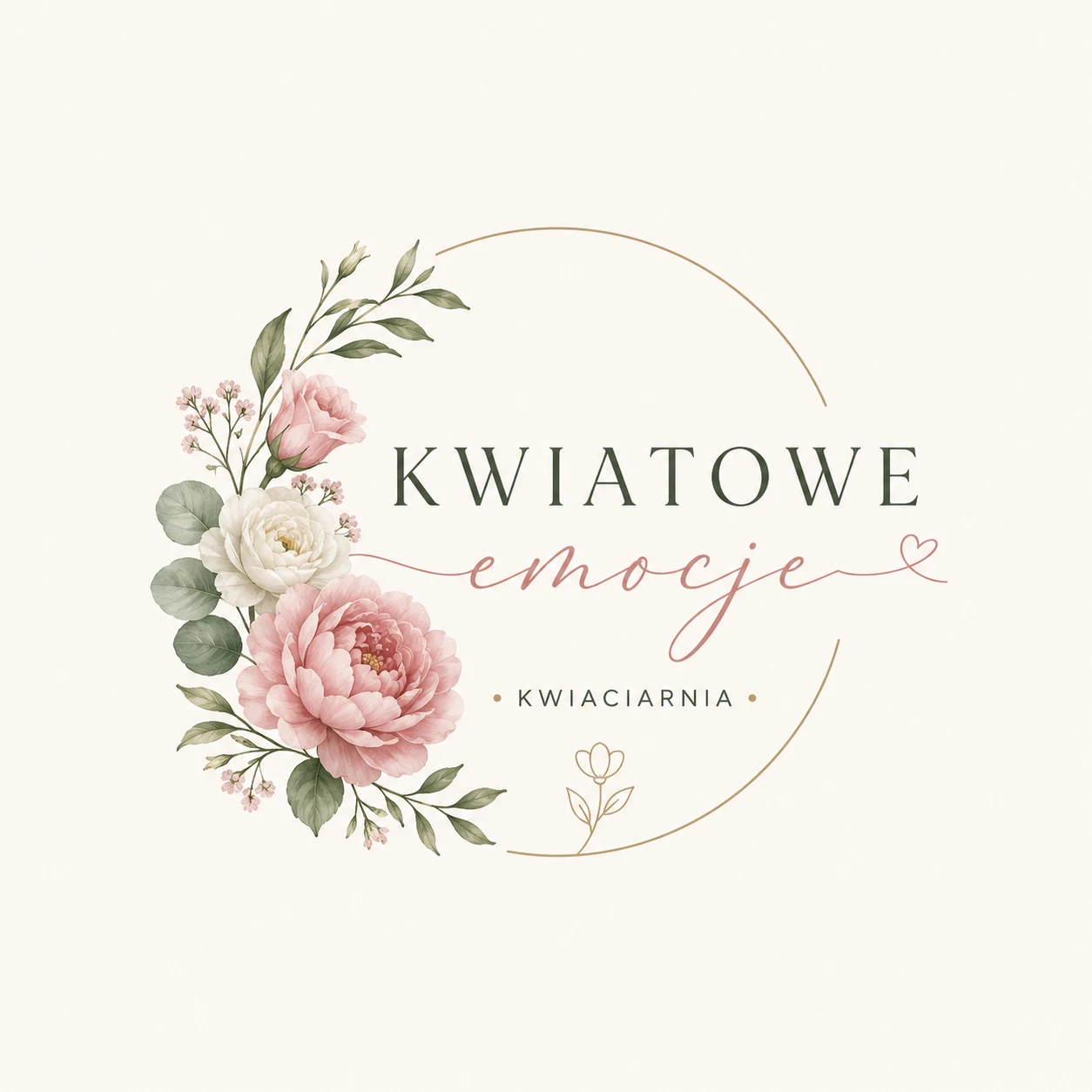 Logo kwiaciarni Kwiatowe Emocje ze Słupska