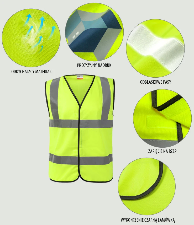 kamizelki odblaskowe z logo - infografika