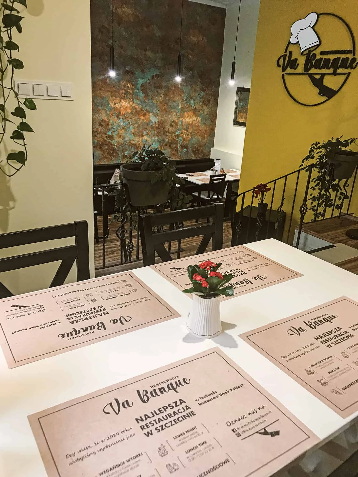 podkładki na stół z nadrukiem dla restauracji Va Banque