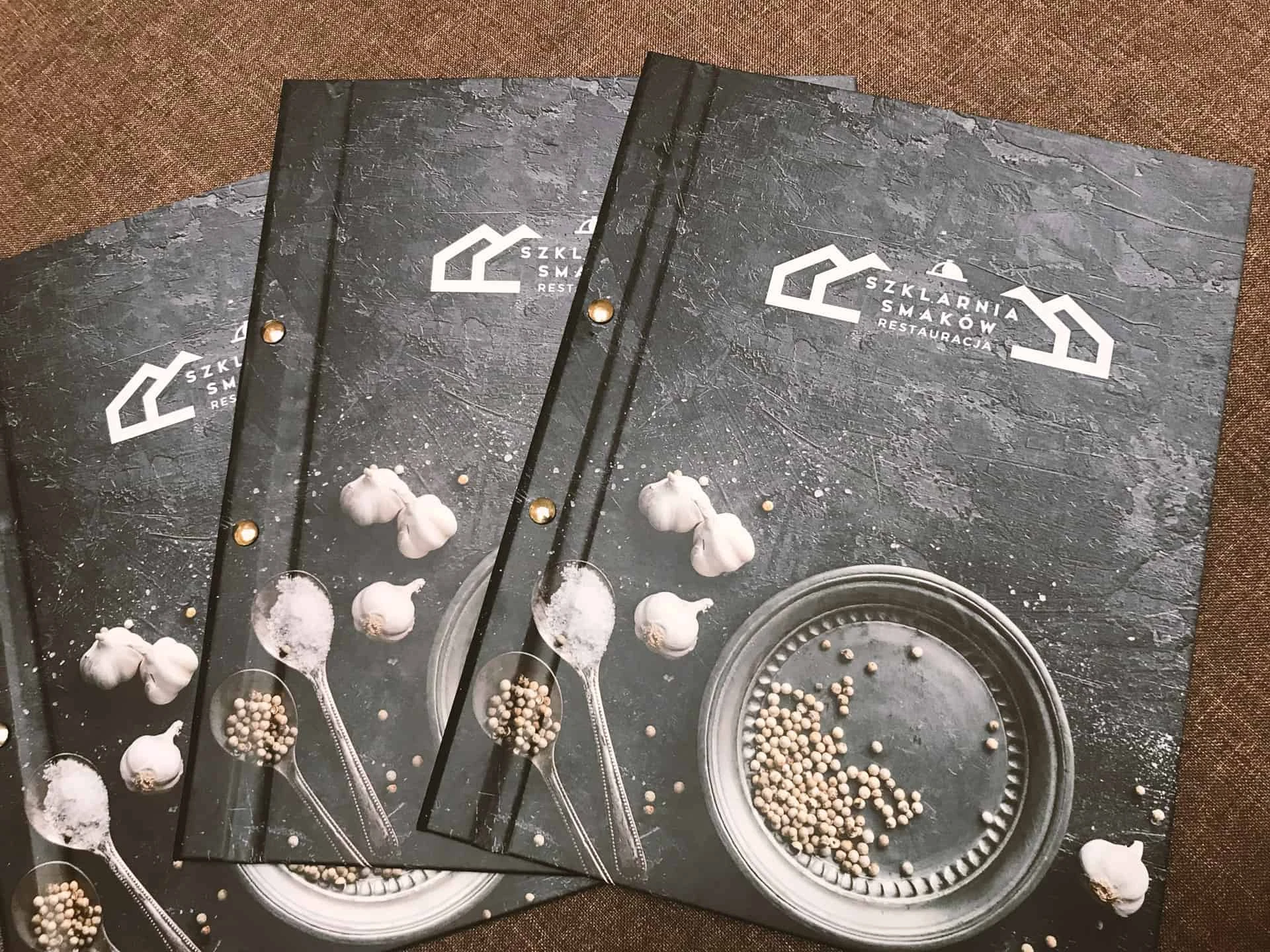 menu z logo szklarnia smaków