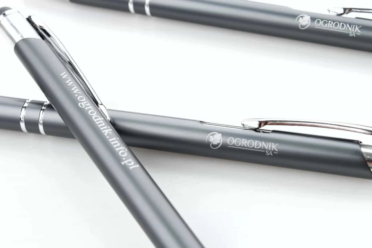długopisy fit z logo ogrodnik, szare