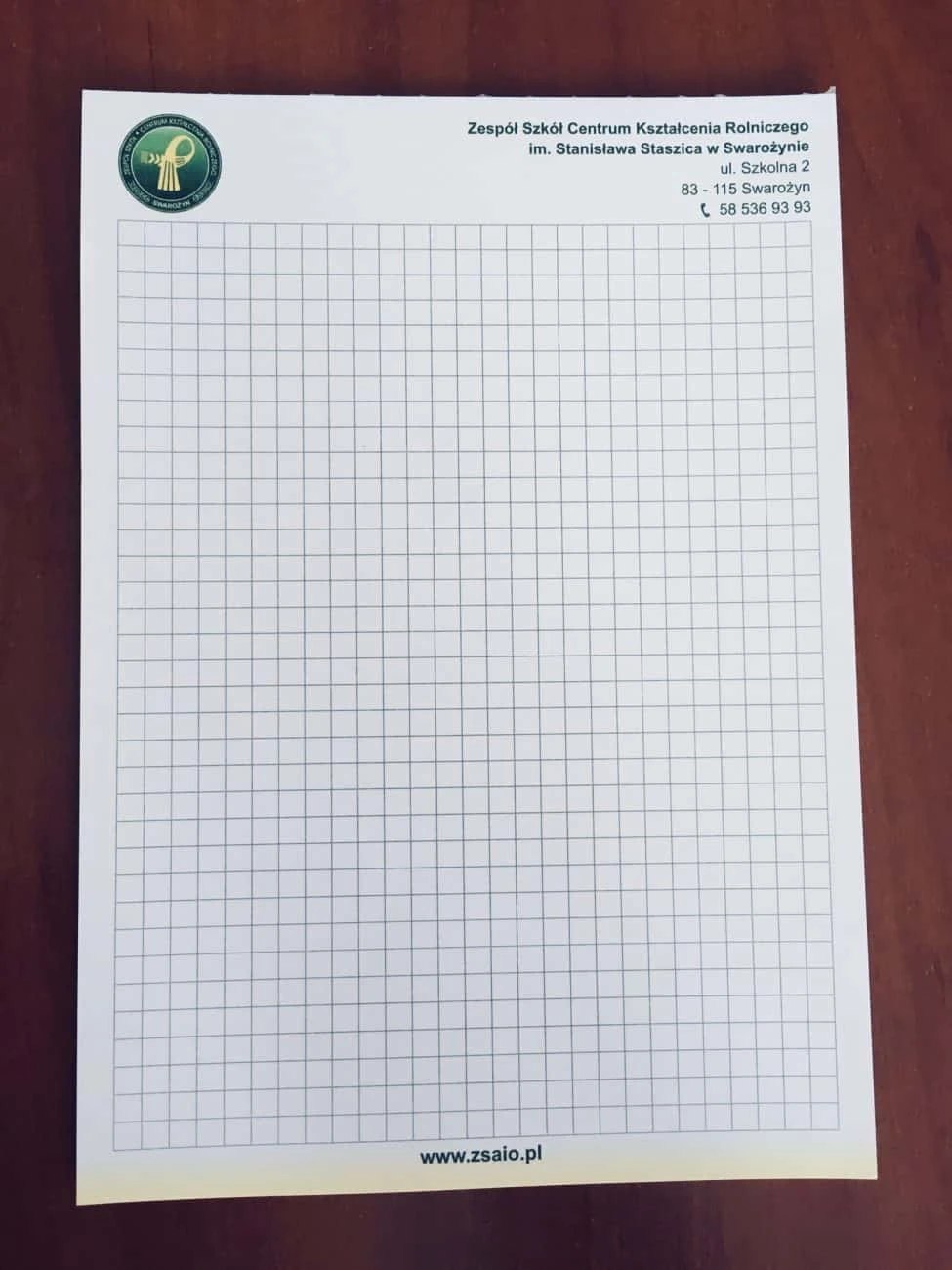 zdjęcie notesów reklamowych z logo Zespół Szkół Centrum Kształcenia Rolniczego im. Stanisława Staszica w Swarożynie