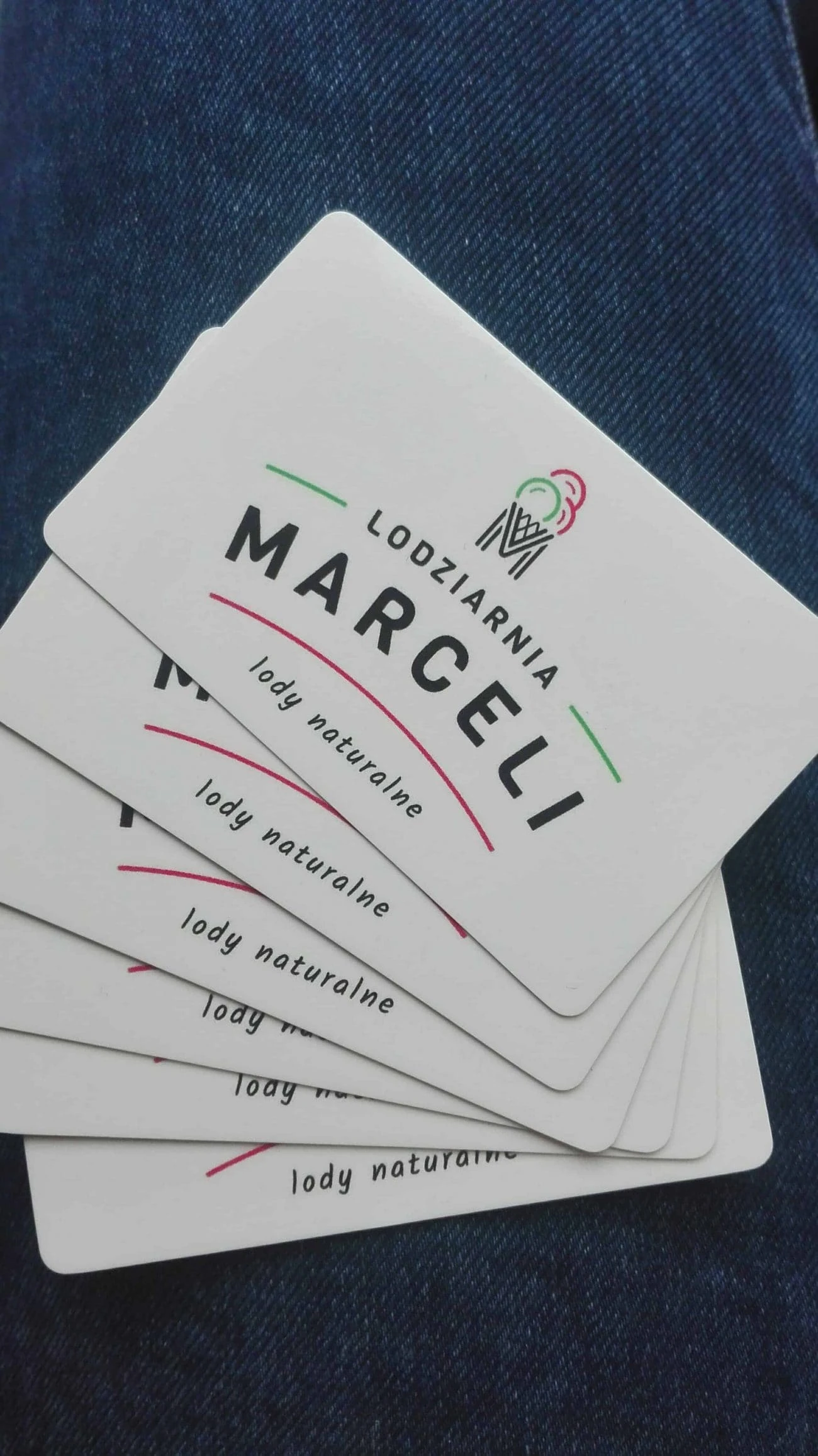 zdjęcie kart lojalnościowych dla lodziarni Marceli