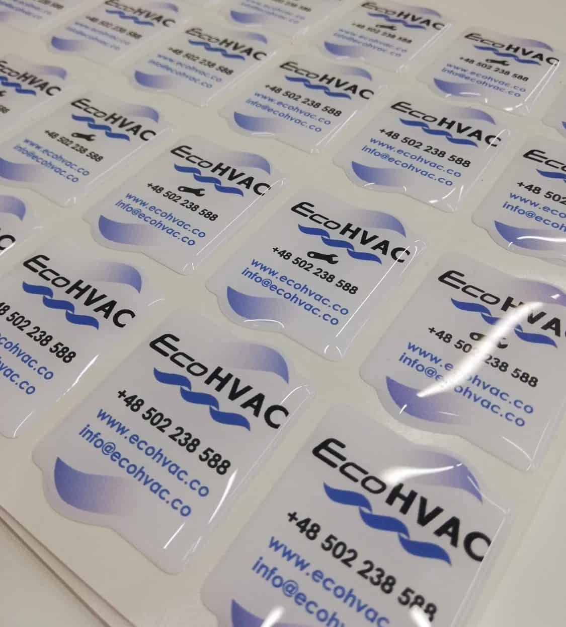 naklejki 3d wypukłe z logo EcoHVAC