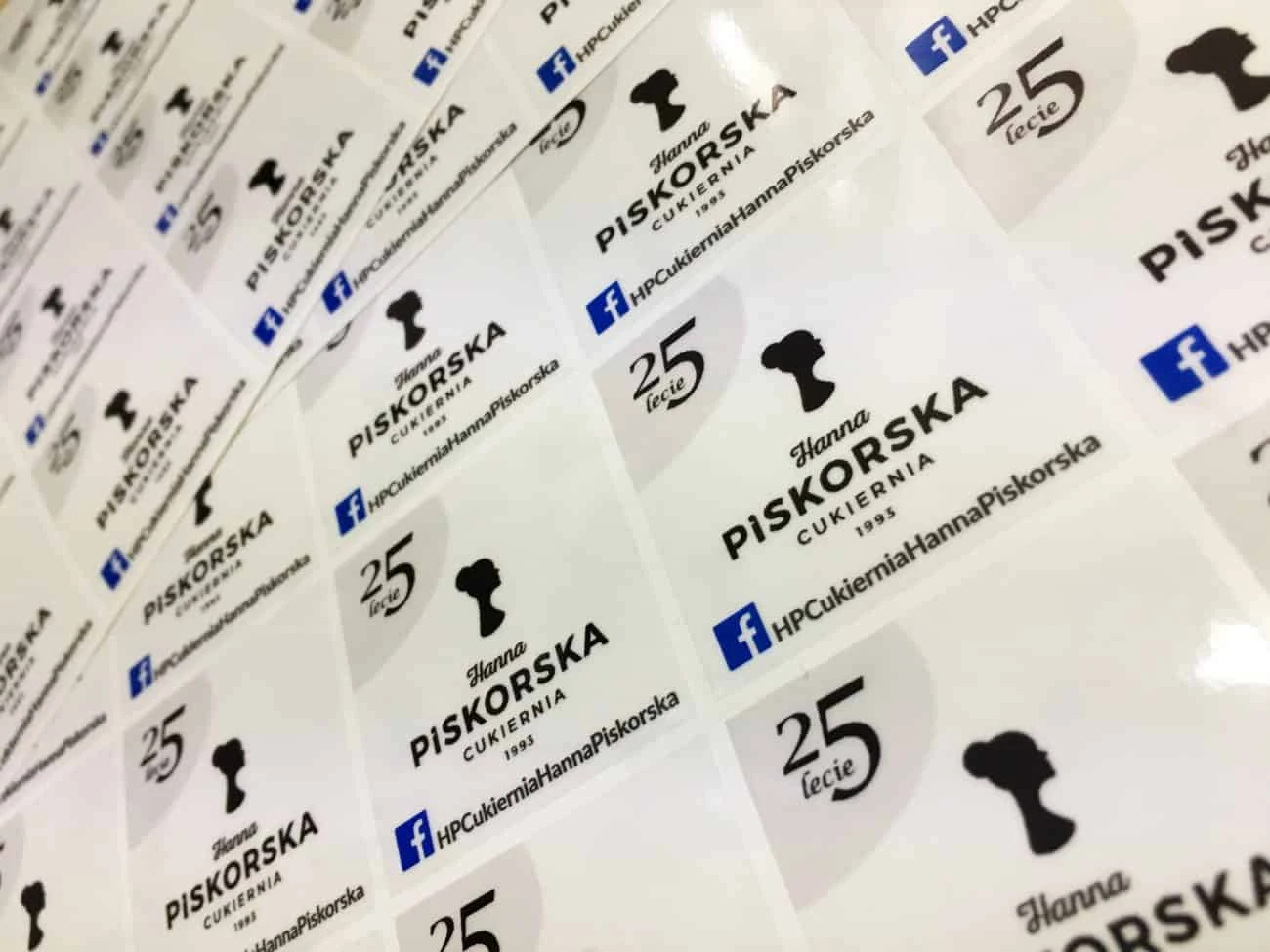 naklejki przeźroczyste z nadrukiem Hanna Piskorska Cukiernia