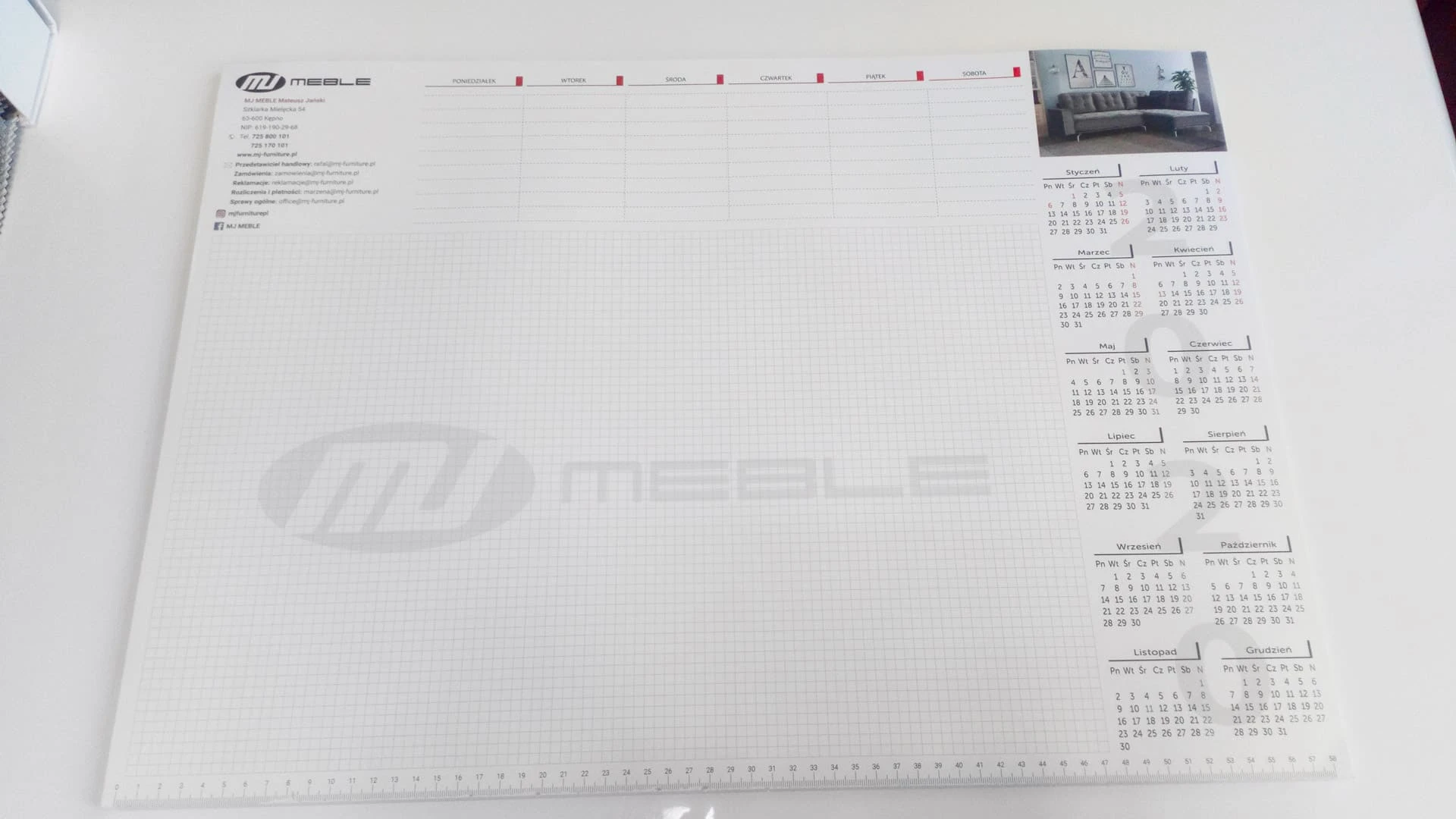 biuwary z nadrukiem MEBLE