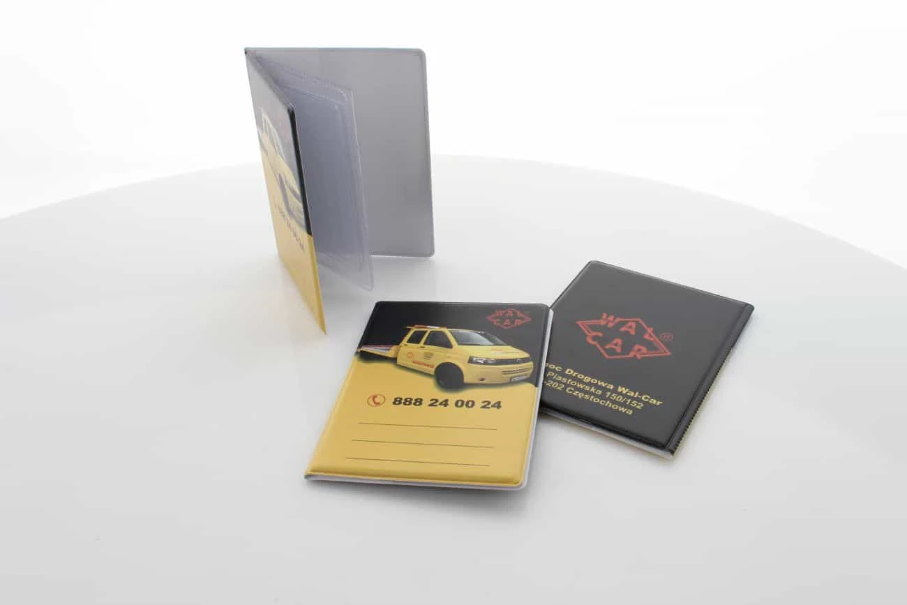 etui na dokumenty z nadrukowanym logo WalCar