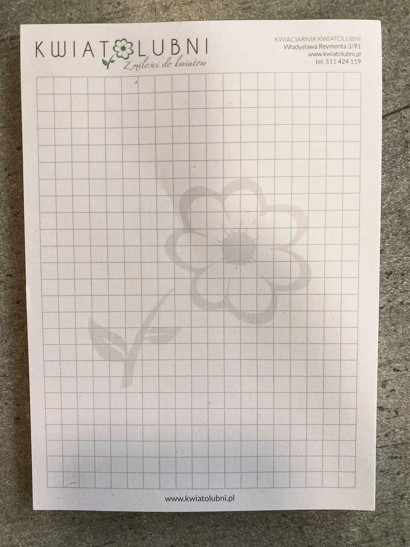 notesy firmowe z logo kwiatolubni