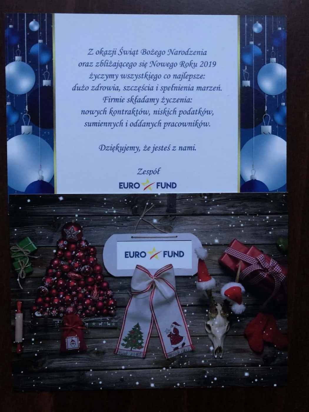 kartki pocztowe z logo Euro Fund