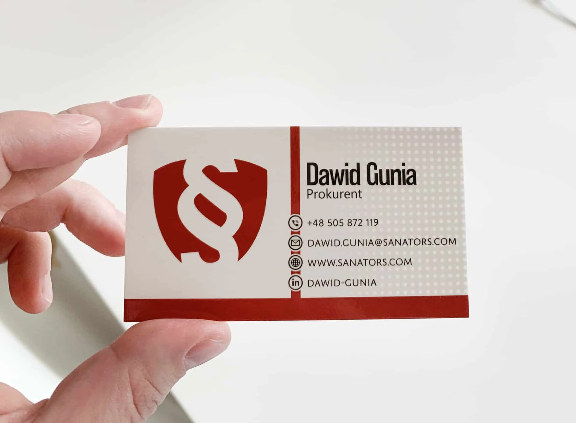 wizytówki premium dla firmy Senators