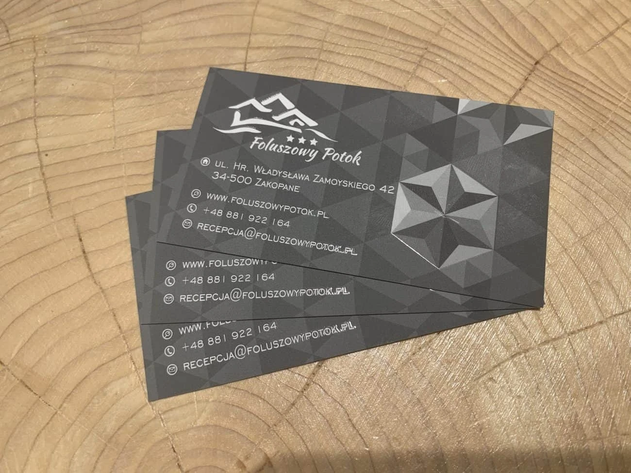 wizytówki premium z lakierem uv dla Foluszowy potok