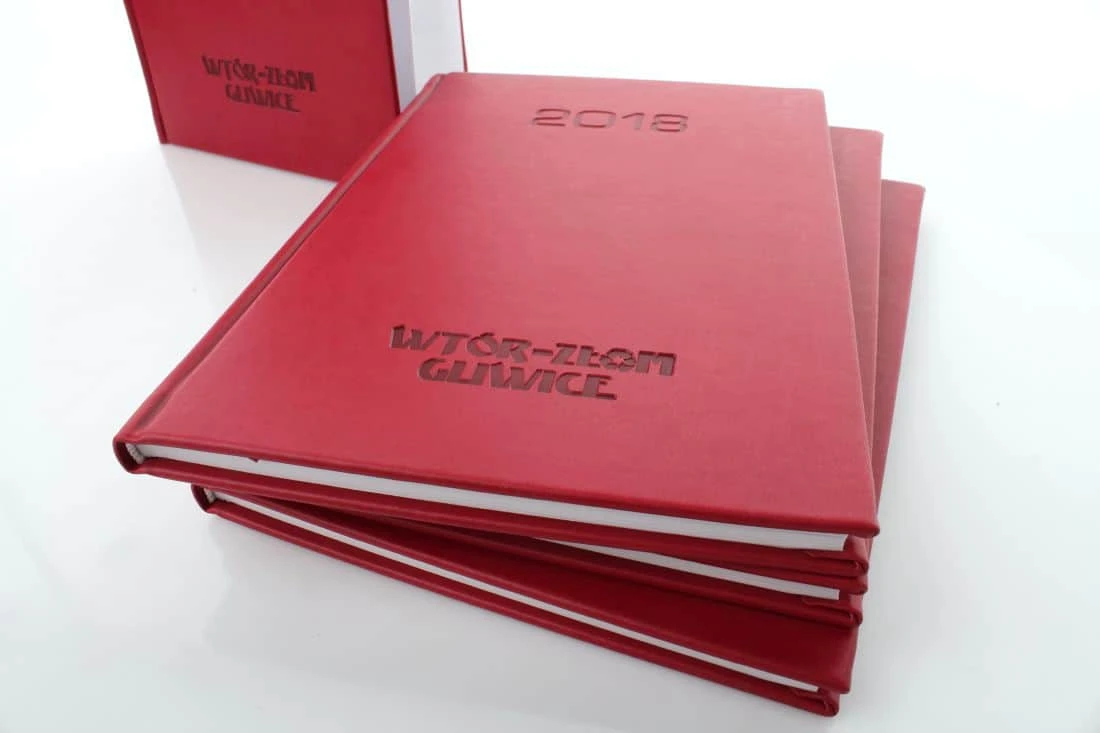 realizacja kalendarzy książkowych z logo firmy Wtór-Złom Gliwice