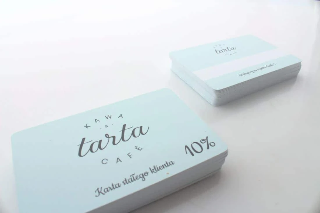 realizacja kart lojalnościowych z pieczątką dla Kawa i tarta cafe