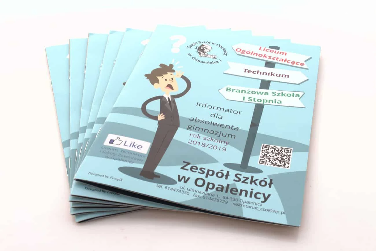 druk katalogu reklamowego dla zespołu szkoły w opalenicy