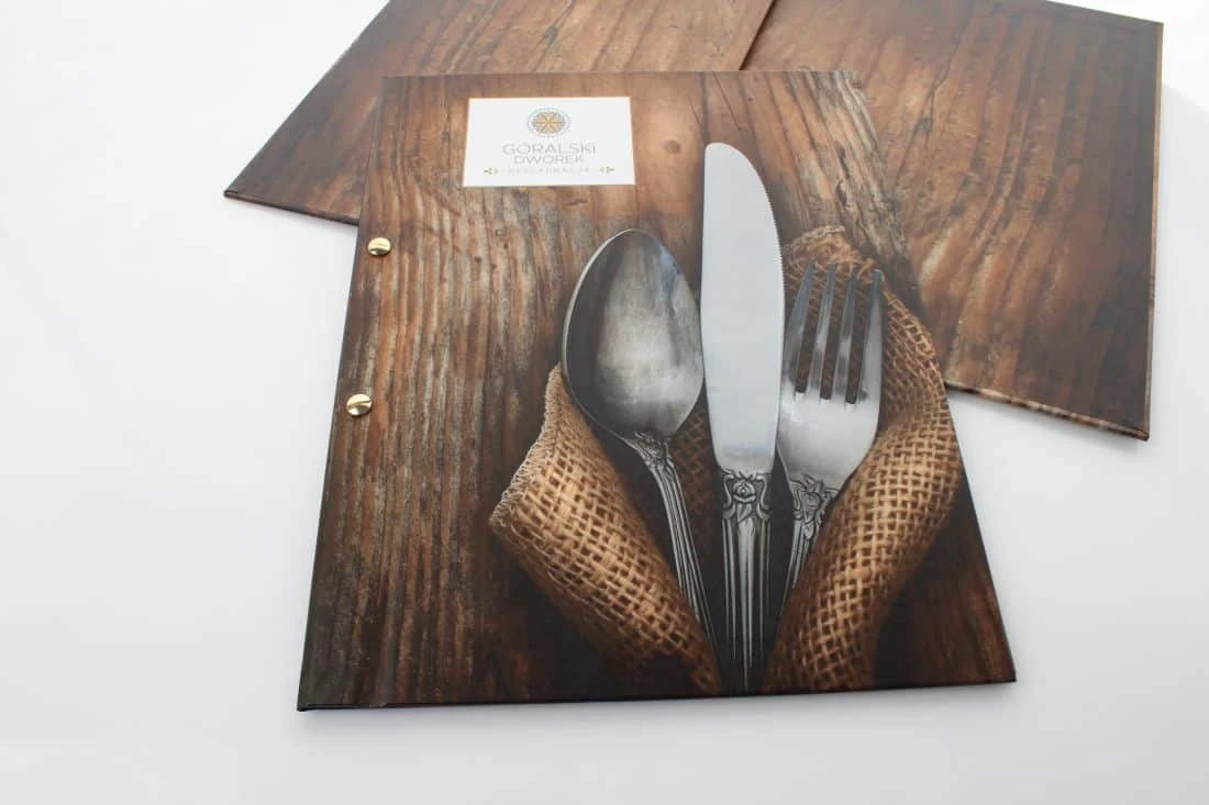 realizacja okładek menu dla restauracji Góralski Dworek