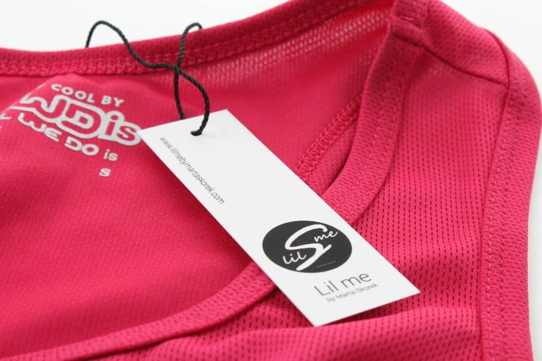 zawieszki odzieżowe z nadrukiem Lil me