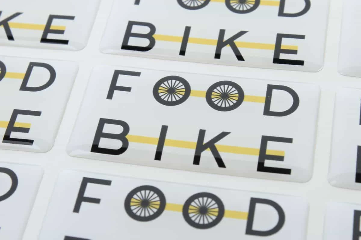 zdjęcie naklejek reklamowych 3d z nadrukiem Food Bike