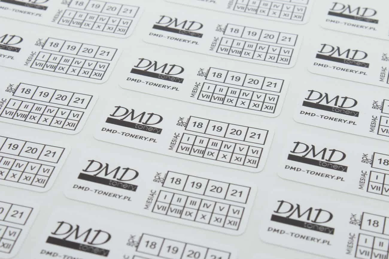 naklejki plomby z nadrukiem dla DMD tonery