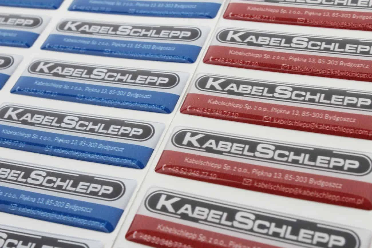 naklejki wypukłe 3d z logo KabelSchlepp
