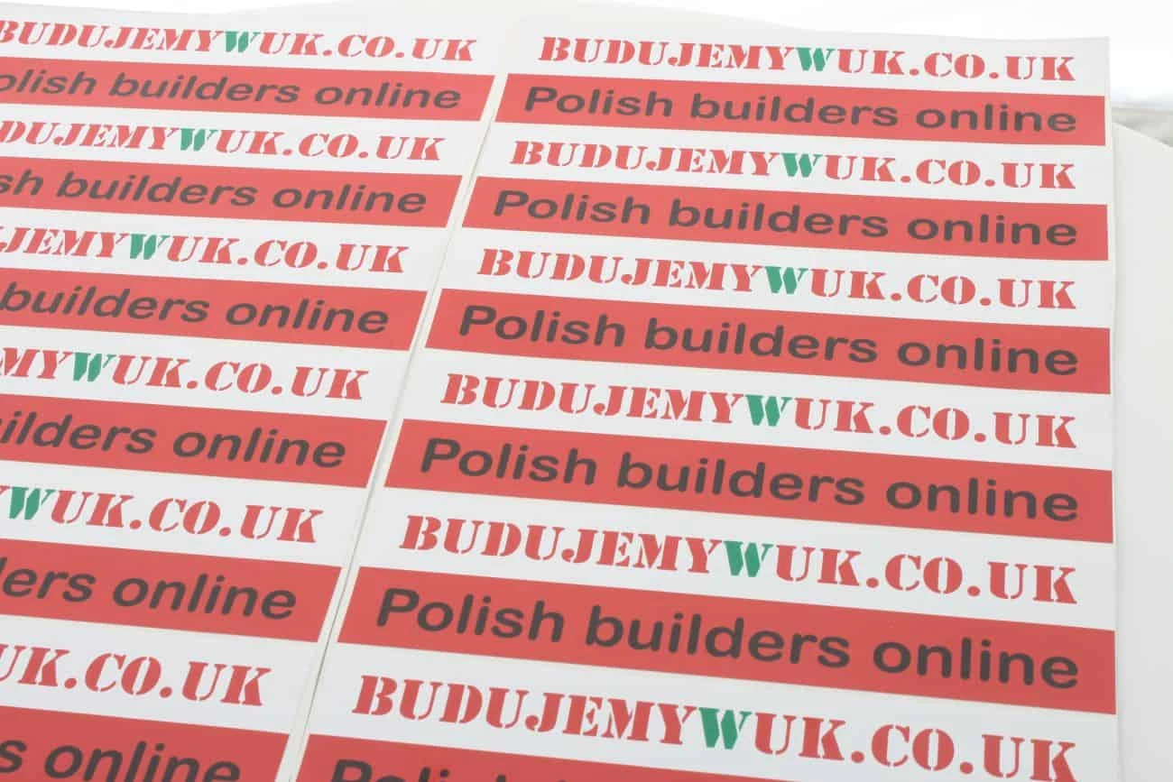 naklejki z nadrukiem logo Polish Bulders