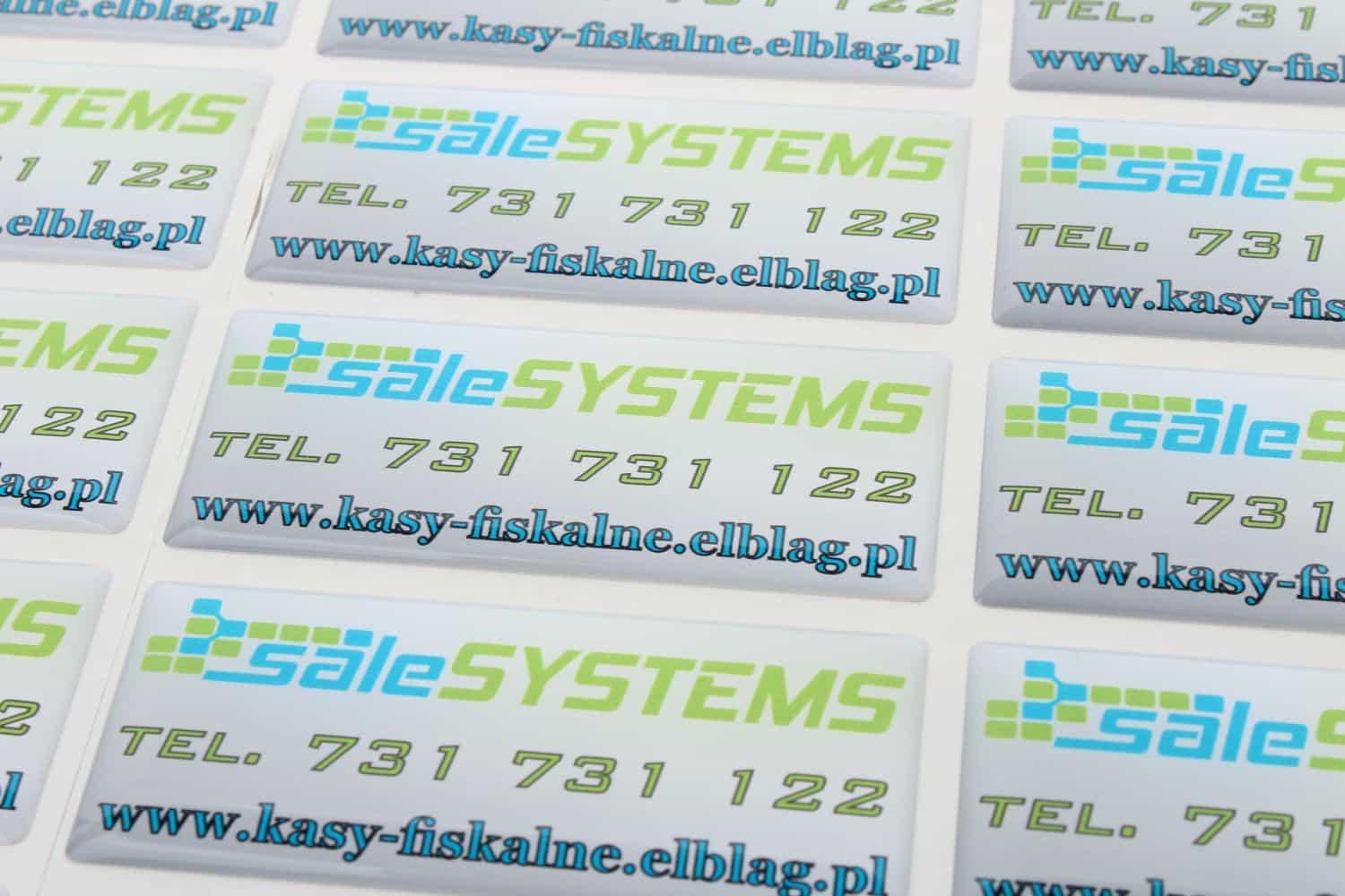 Naklejki wypukłe z nadrukiem Sale System 2