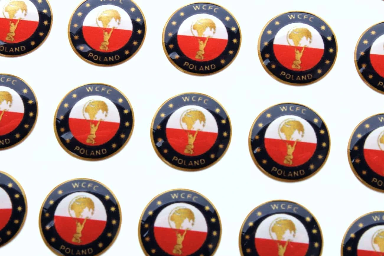 naklejki wypukłe okrągłe WCFC