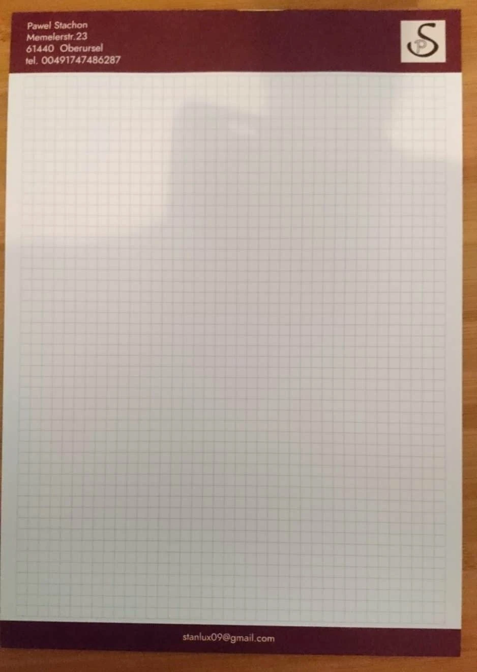 notesy z nadrukiem w kratkę z logo Pawel Stachon