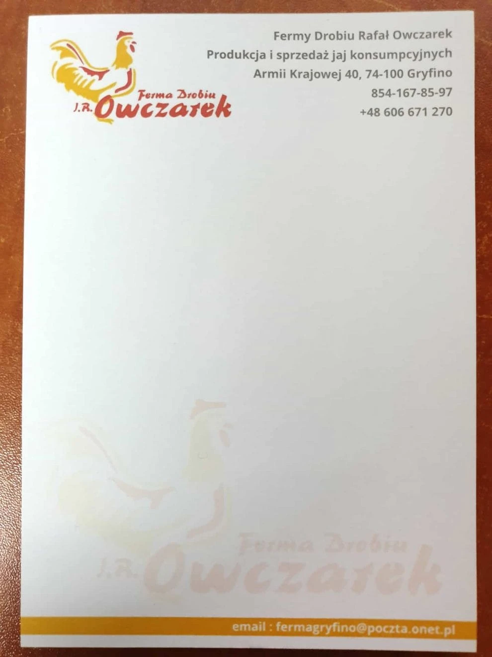 bloczki gładkie z logo Ferma Drobiu Owczarek