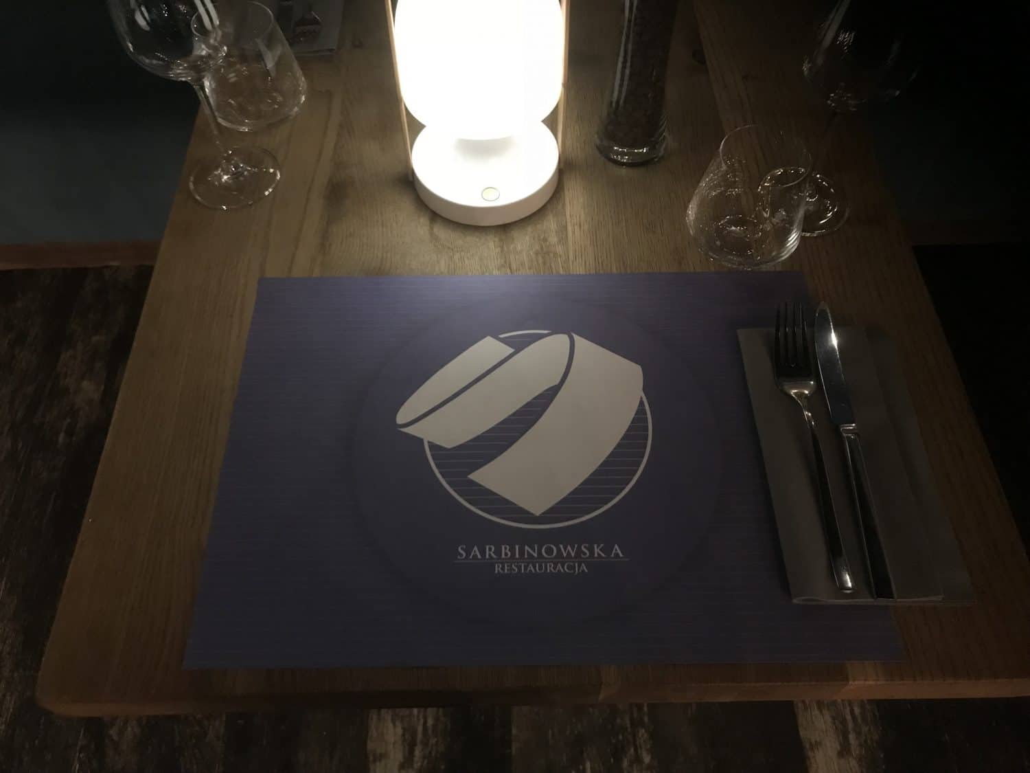 podkładki na stół dla restauracji Sarbinowska