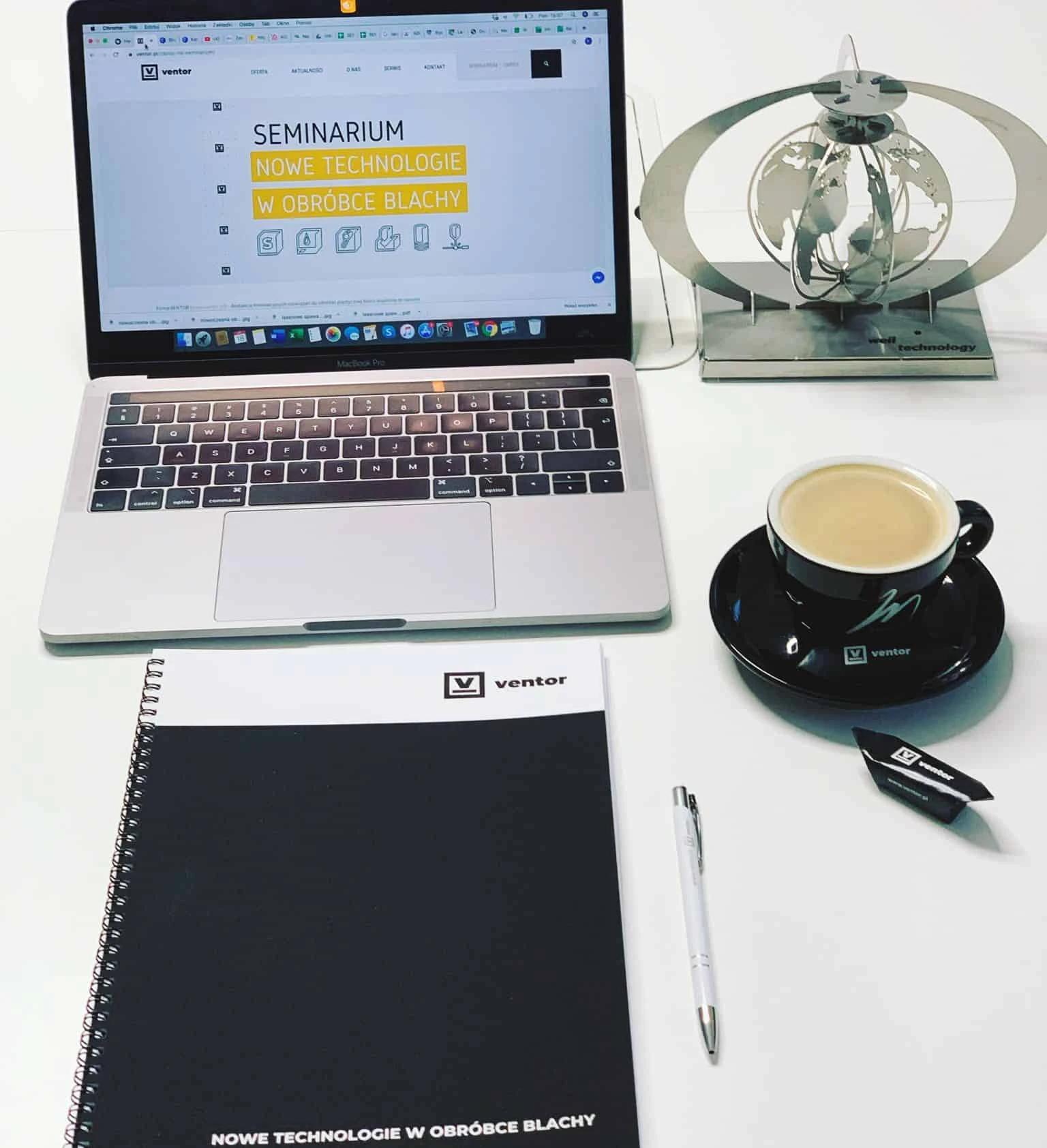 notesy na spirali z logo ventor