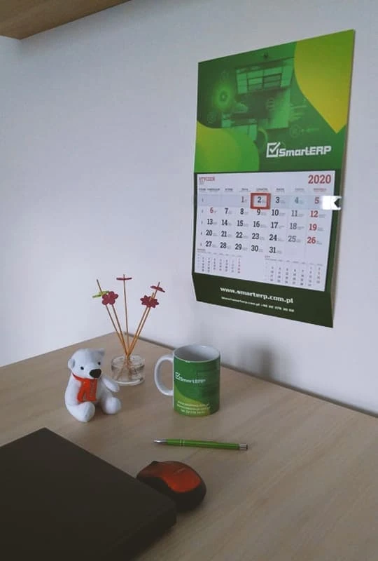 kalendarze ścienne jednodzielne z logo SmartERP