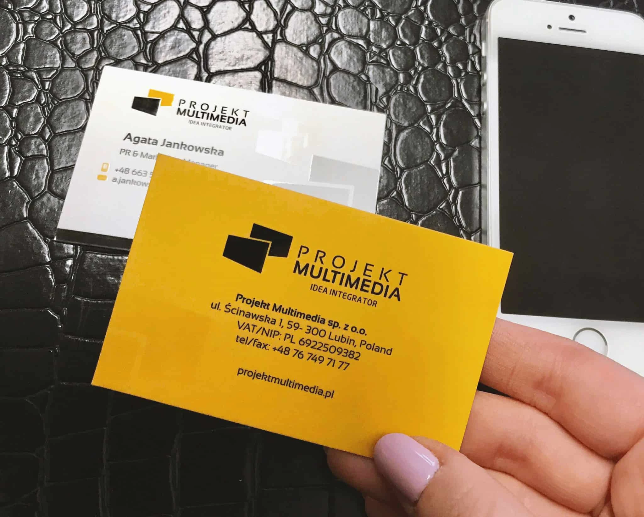 wizytówki premium dla firmy Projekt Multimedia