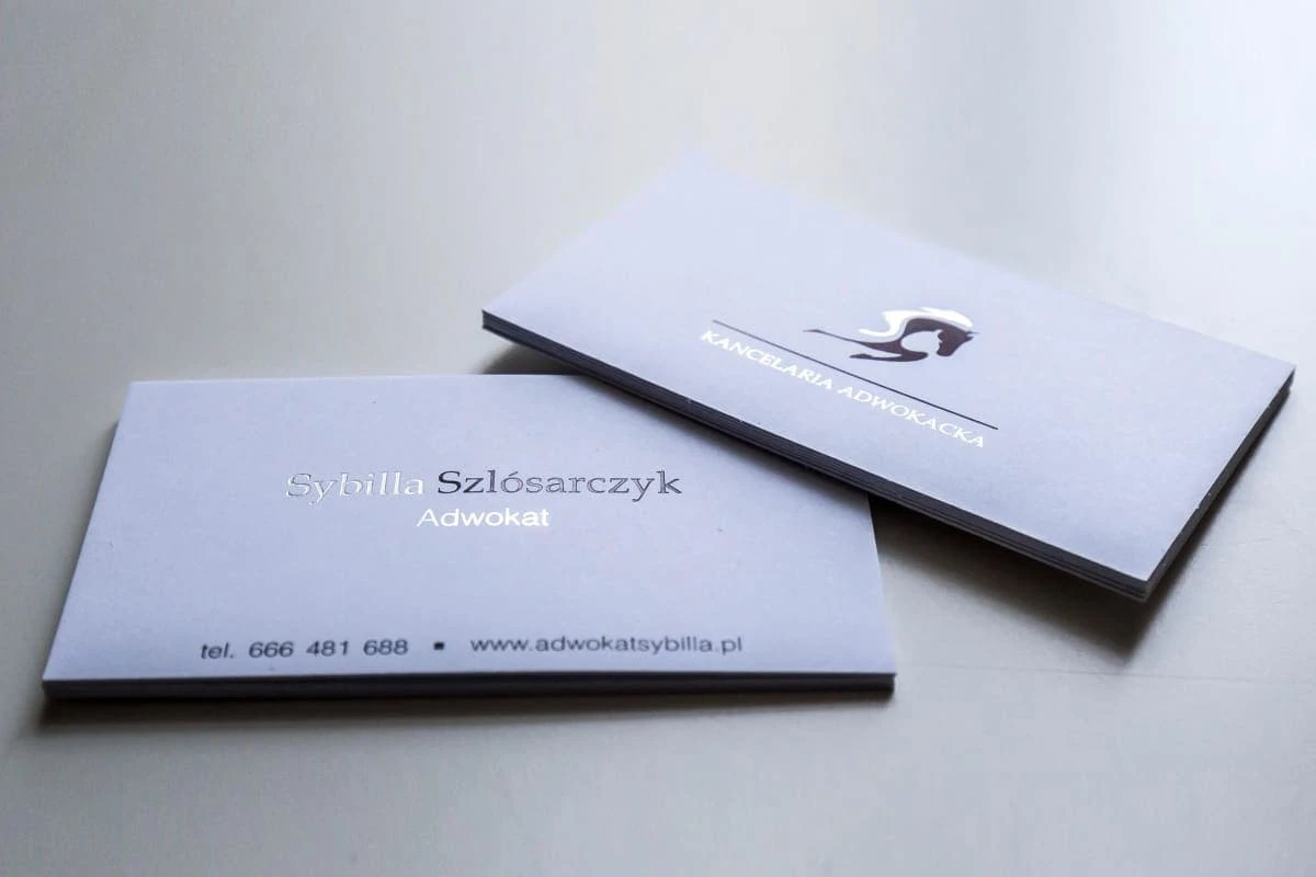realizacja na wizytówki dla kancelarii Sybilli Szlósarczyk