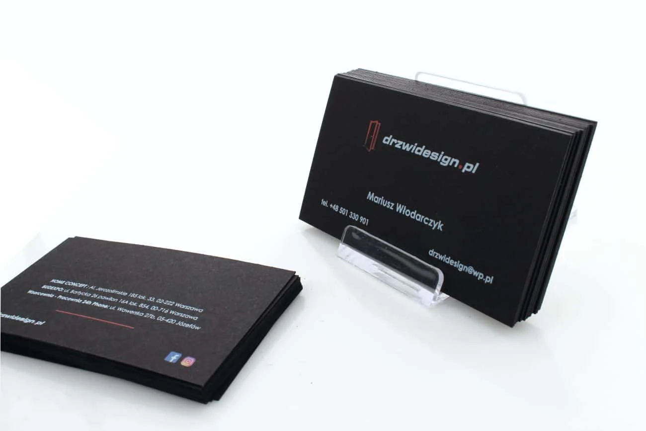 wizytówki barwione dla firmy DrzwiDesign