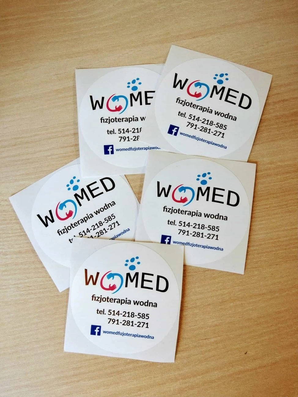 naklejki okrągłe z nadrukiem reklamowym Womed